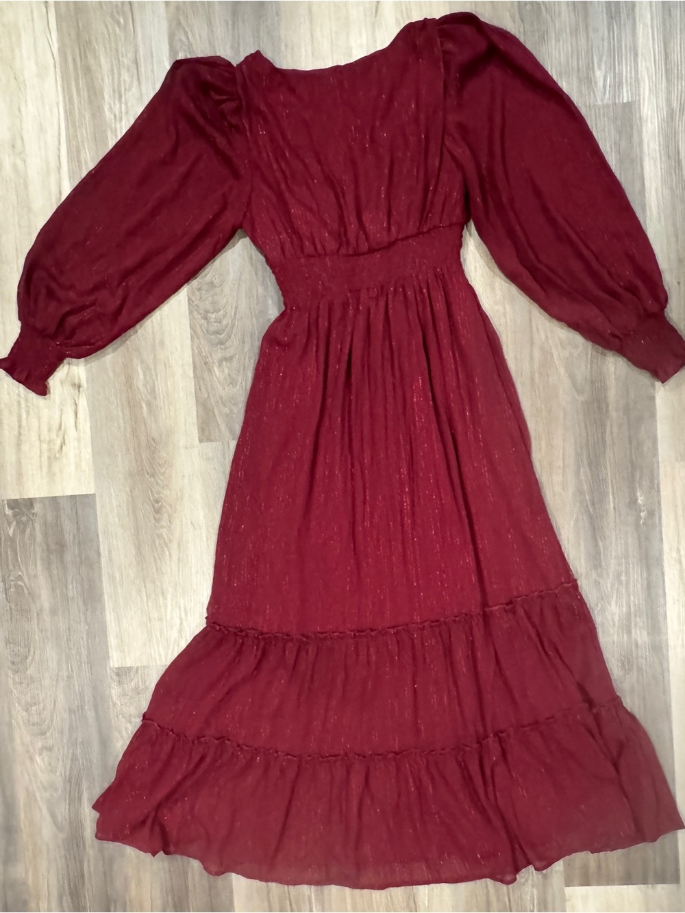 Altar'd State Deep Burgundy Long-Sleeve V-Neck Maxi Dress - Picture 9 of 13